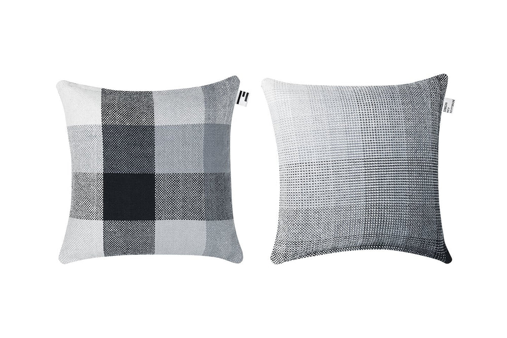 GRADIENT & SQUARES GREY - CUSHION COVER