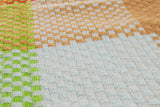 Chess Multi Wool throw in multi colour New Zealand wool
